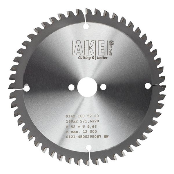 MTR-17 Kreissägeblatt Aluminium 160 X 2,2/1,6 Z=52 TF Neg.