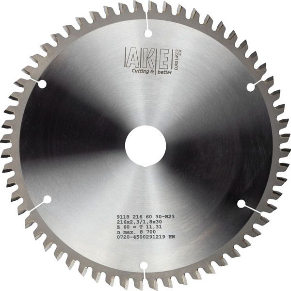 MTR-33 Kreissägeblatt Holz 216 X 2,3/1,8 Z= 60 W Neg