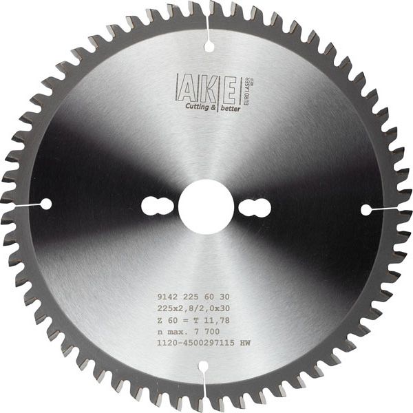 MTR-36 Kreissägeblatt Aluminium 225 X 2,8/2,0 Z=60 TF Neg.